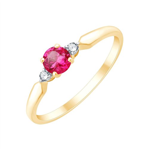Bague toi et moi rubis et diamant en or 18 carats
