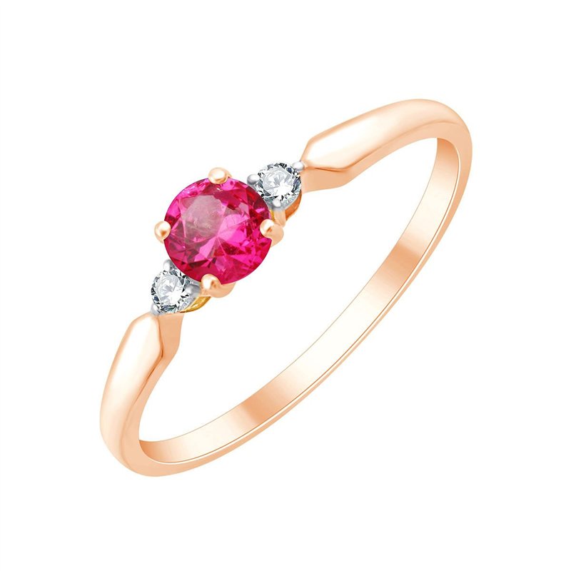Bague toi et moi rubis et diamant en or 18 carats
