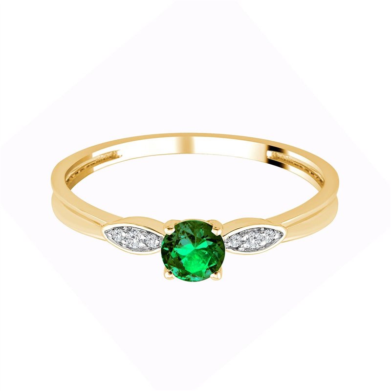 Bague émeraude et diamant en or 18 carats