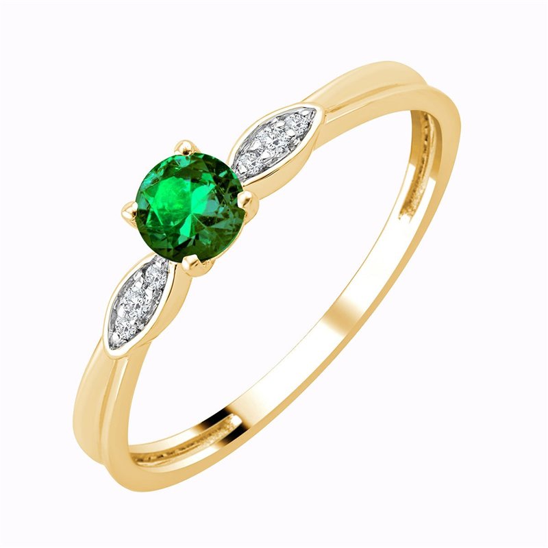 Bague émeraude et diamant en or 18 carats
