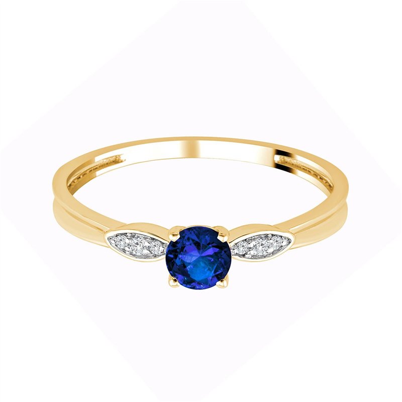 Bague saphir et diamant en or 18 carats