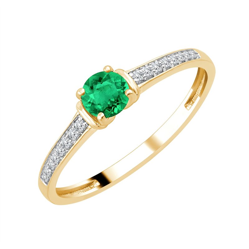 Bague émeraude et diamant en or 18 carats