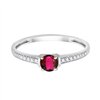 Bague serti clos rubis et diamant en or 18 carats
