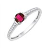 Bague serti clos rubis et diamant en or 18 carats