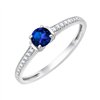 Bague serti clos saphir et diamant en or 18 carats