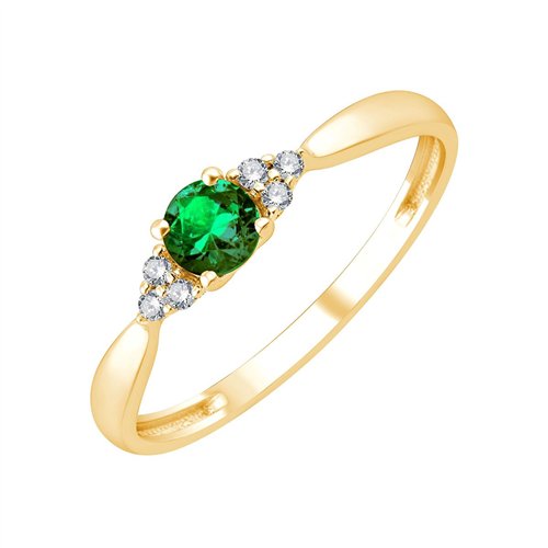 Bague émeraude et diamant en or 18 carats