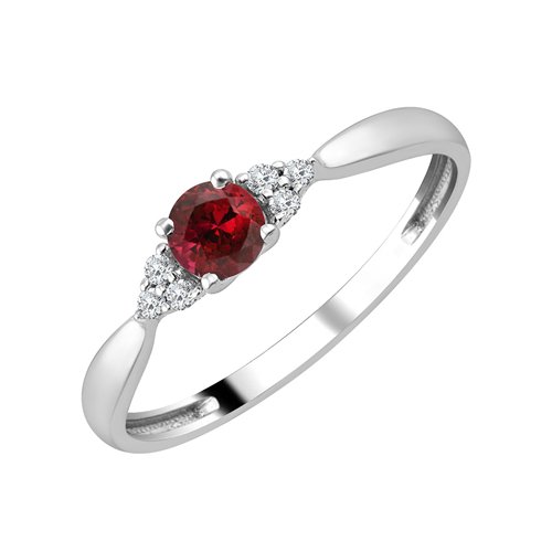 Bague rubis et diamant en or 18 carats