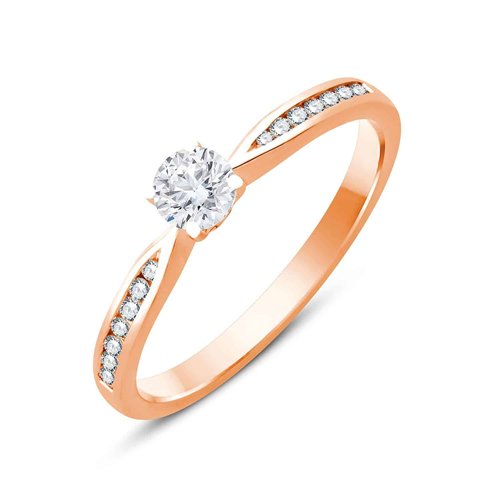 Solitaire accompagné serti clos diamant en or 18 carats