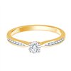 Solitaire accompagné serti clos diamant en or 18 carats