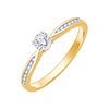 Solitaire accompagné serti clos diamant en or 18 carats