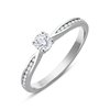 Solitaire accompagné serti clos diamant en or 18 carats