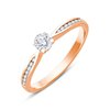 Solitaire accompagné serti clos diamant en or 18 carats