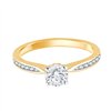 Solitaire accompagné serti clos diamant en or 18 carats
