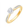 Solitaire accompagné serti clos diamant en or 18 carats