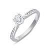 Solitaire accompagné serti clos diamant en or 18 carats