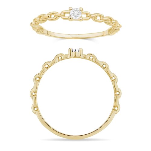 Solitaire serti clos diamant en or 18 carats