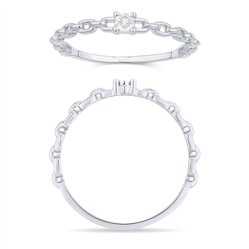 Solitaire serti clos diamant en or 18 carats