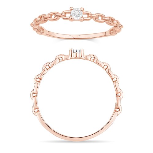 Solitaire serti clos diamant en or 18 carats