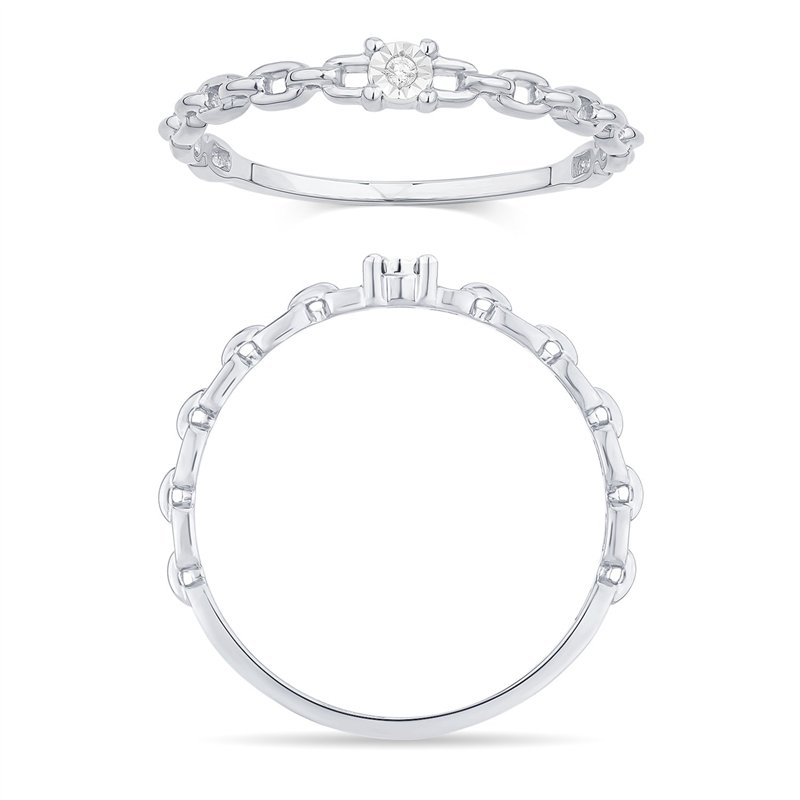 Solitaire serti clos diamant en or 18 carats