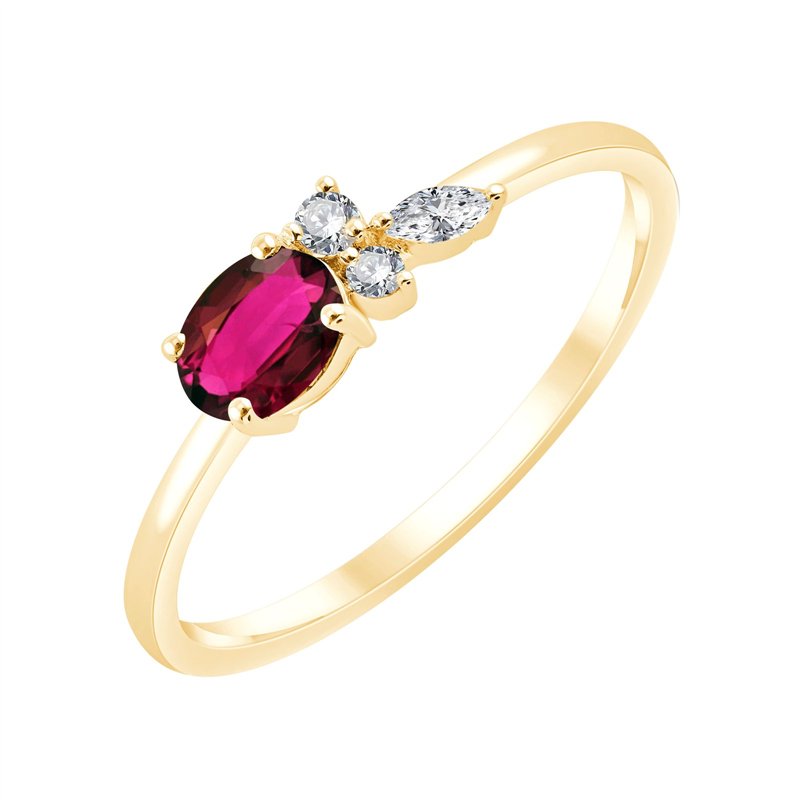 Bague rubis et diamant en or 18 carats