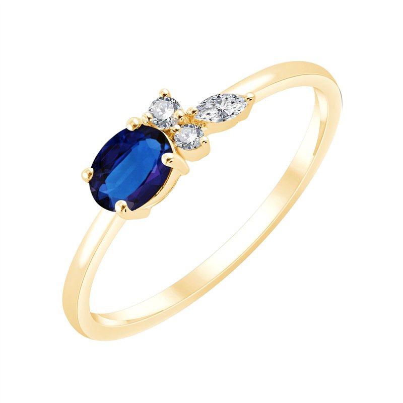 Bague saphir et diamant en or 18 carats