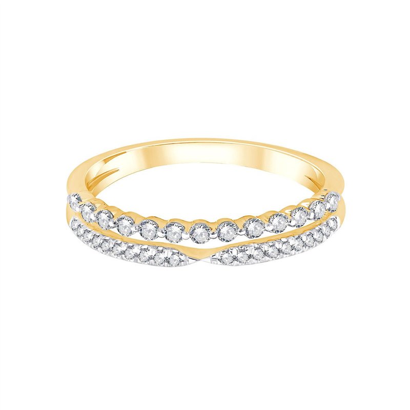 Demi Alliance diamant en or 18 carats