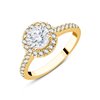 Solitaire accompagné serti clos diamant en or 18 carats