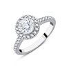 Solitaire accompagné serti clos diamant en or 18 carats