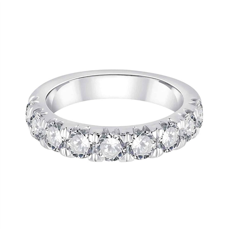 Demi Alliance serti clos diamant en or 18 carats