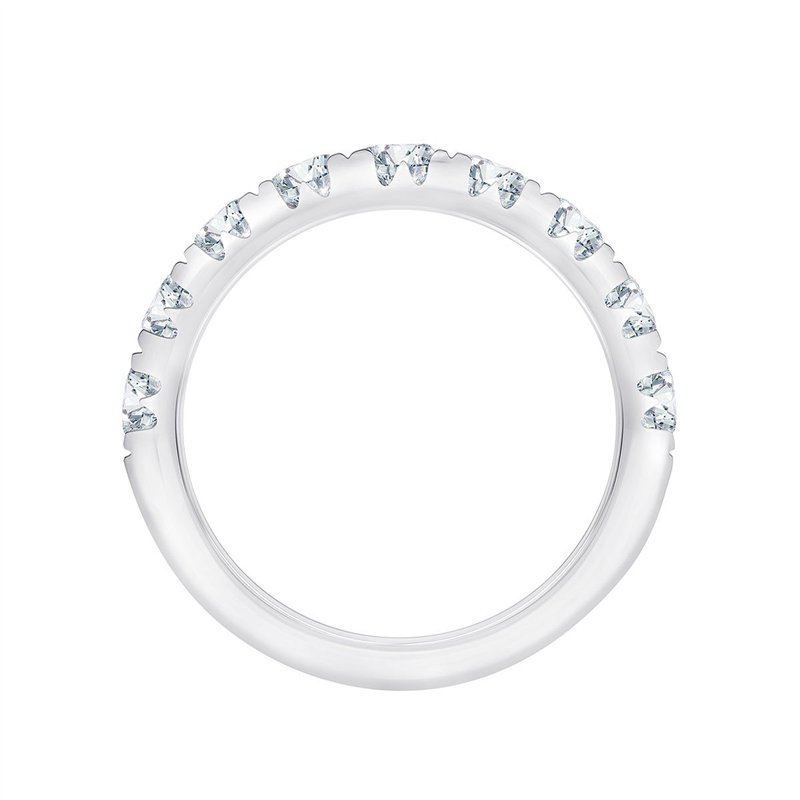 Demi Alliance serti clos diamant en or 18 carats