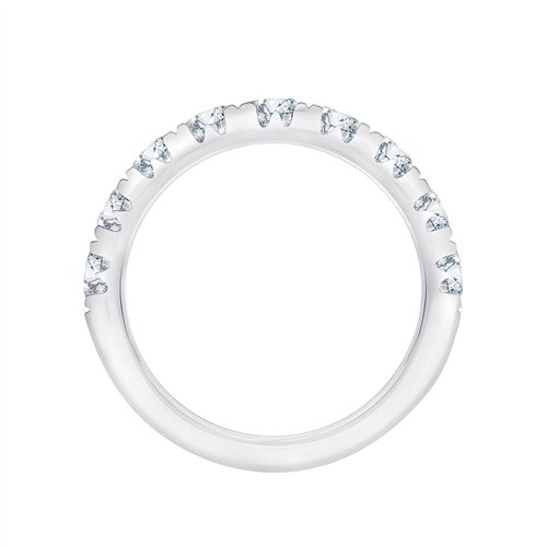 Demi Alliance serti clos diamant en or 18 carats
