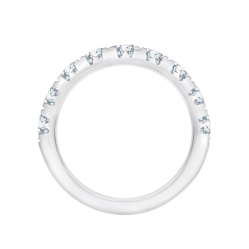 Demi Alliance serti clos diamant en or 18 carats
