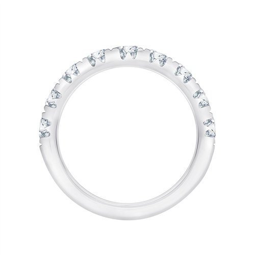 Demi Alliance serti clos diamant en or 18 carats