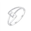 Bague serti clos diamant en or 18 carats