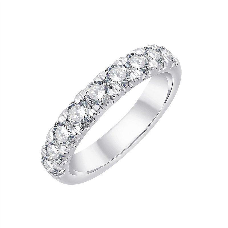 Demi Alliance serti clos diamant en or 18 carats