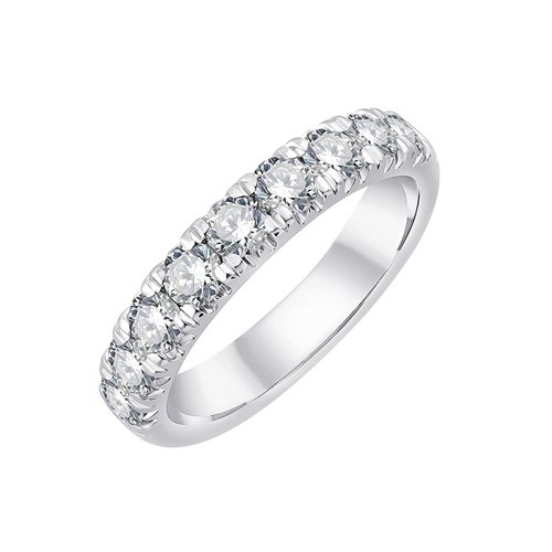 Demi Alliance serti clos diamant en or 18 carats