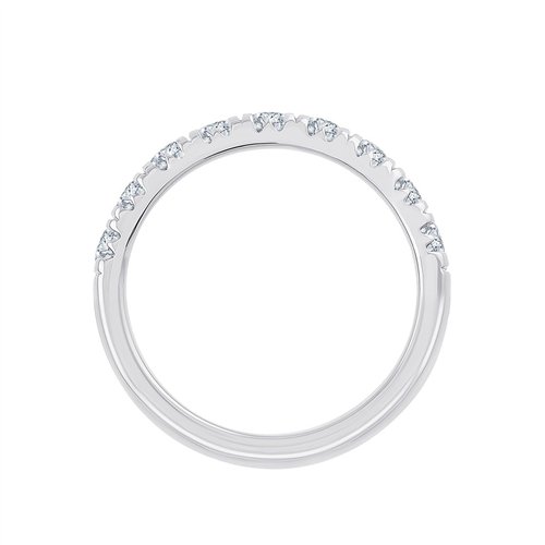Demi Alliance serti clos diamant en or 18 carats