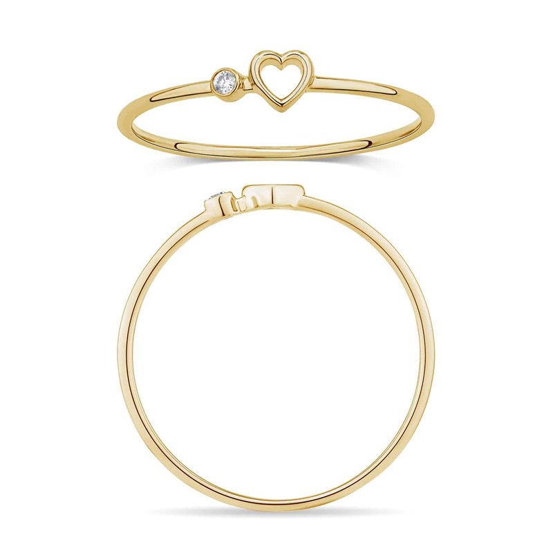 Bague serti clos diamant en or 18 carats