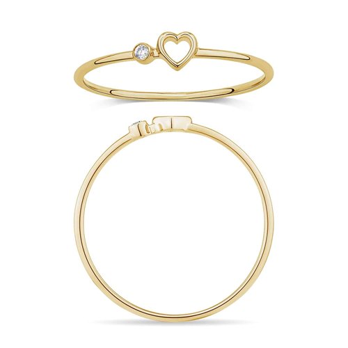 Bague serti clos diamant en or 18 carats