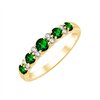 Demi Alliance trilogie émeraude et diamant en or 18 carats