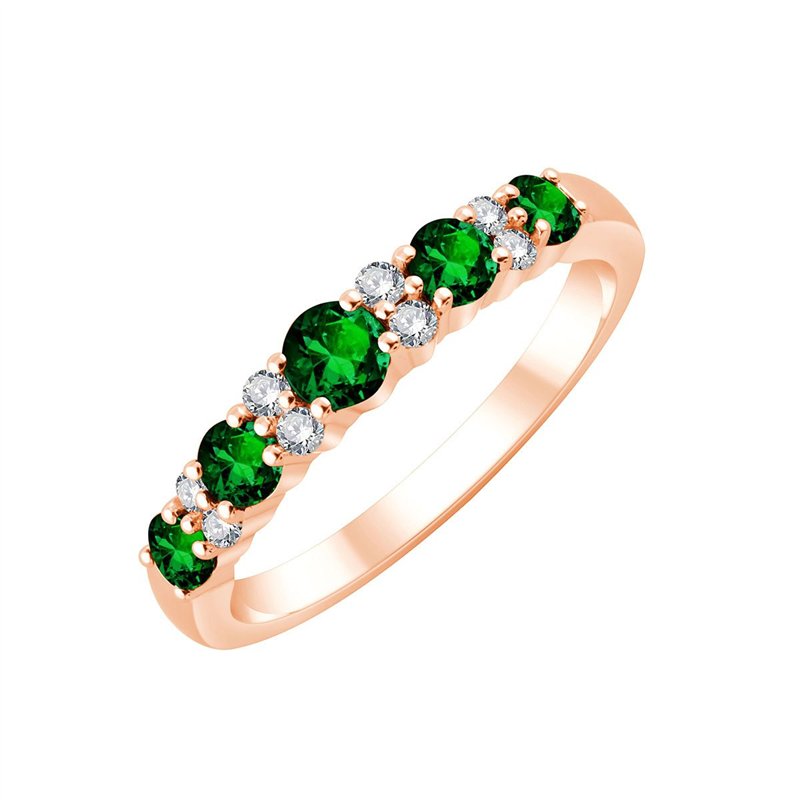 Demi Alliance trilogie émeraude et diamant en or 18 carats