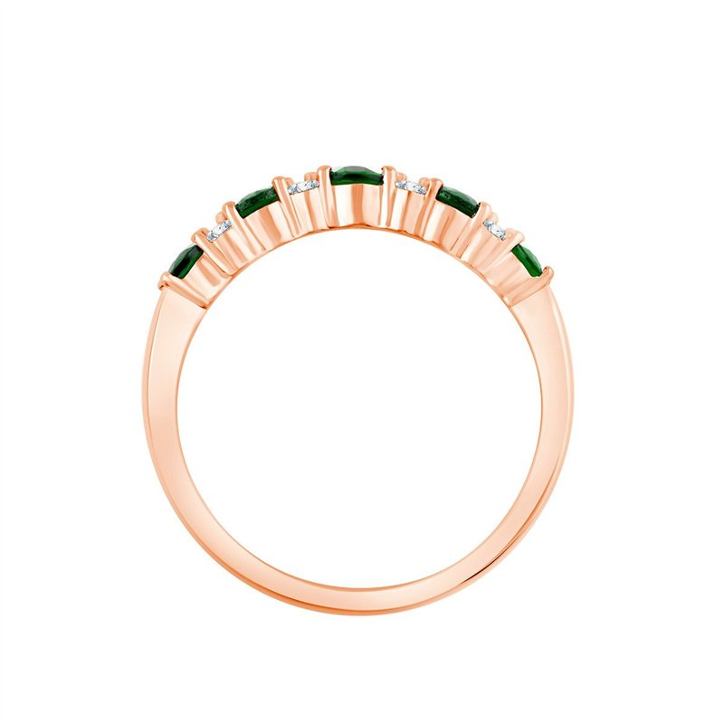 Demi Alliance trilogie émeraude et diamant en or 18 carats