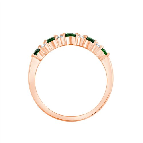 Demi Alliance trilogie émeraude et diamant en or 18 carats