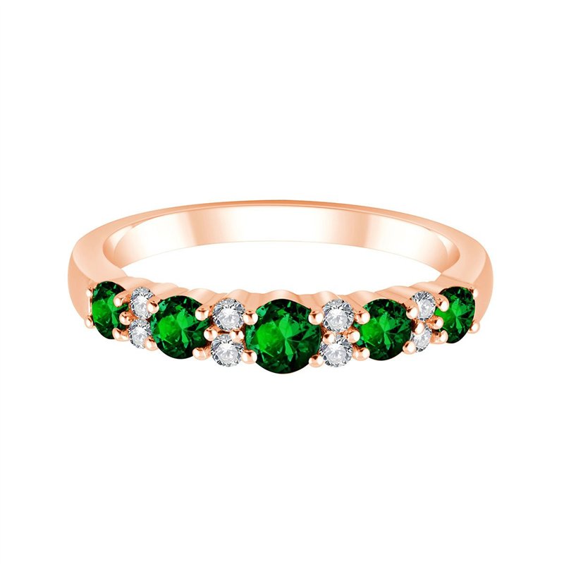 Demi Alliance trilogie émeraude et diamant en or 18 carats