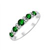 Demi Alliance trilogie émeraude et diamant en or 18 carats