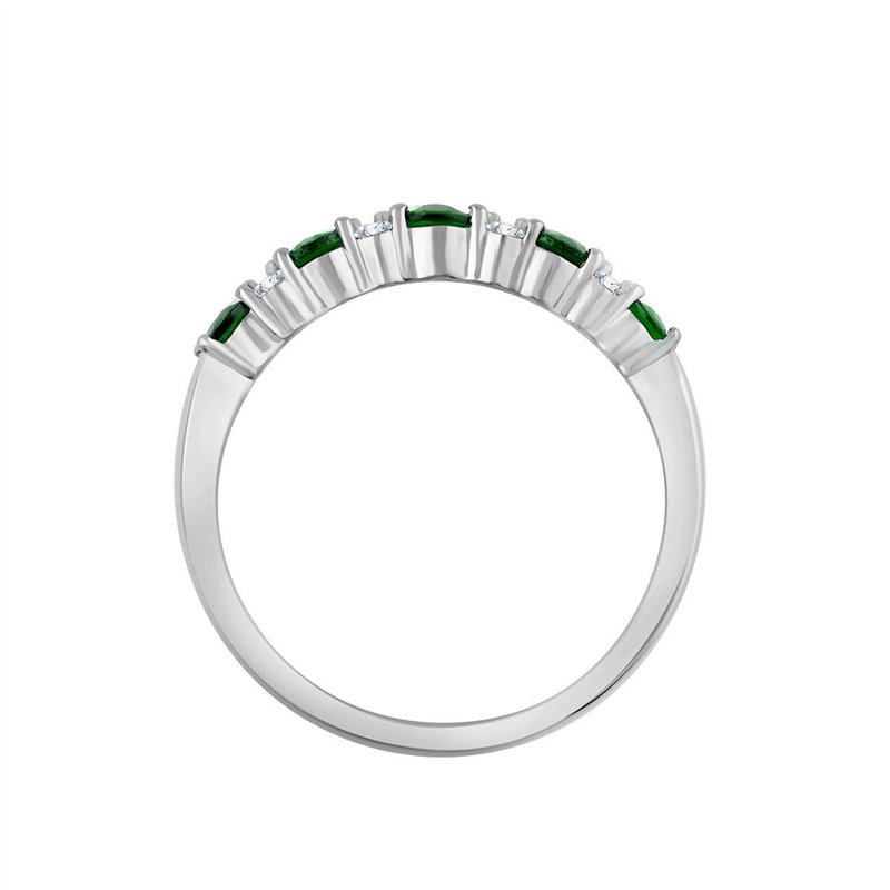 Demi Alliance trilogie émeraude et diamant en or 18 carats