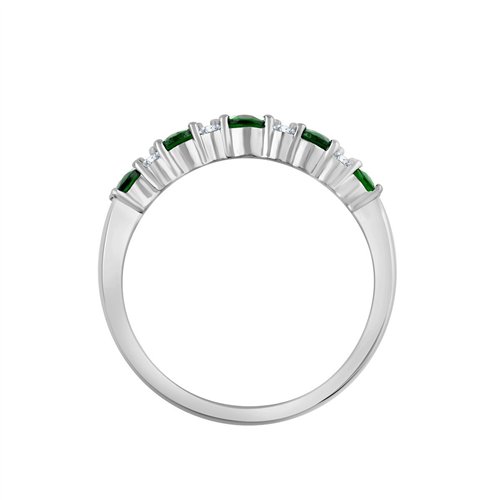 Demi Alliance trilogie émeraude et diamant en or 18 carats