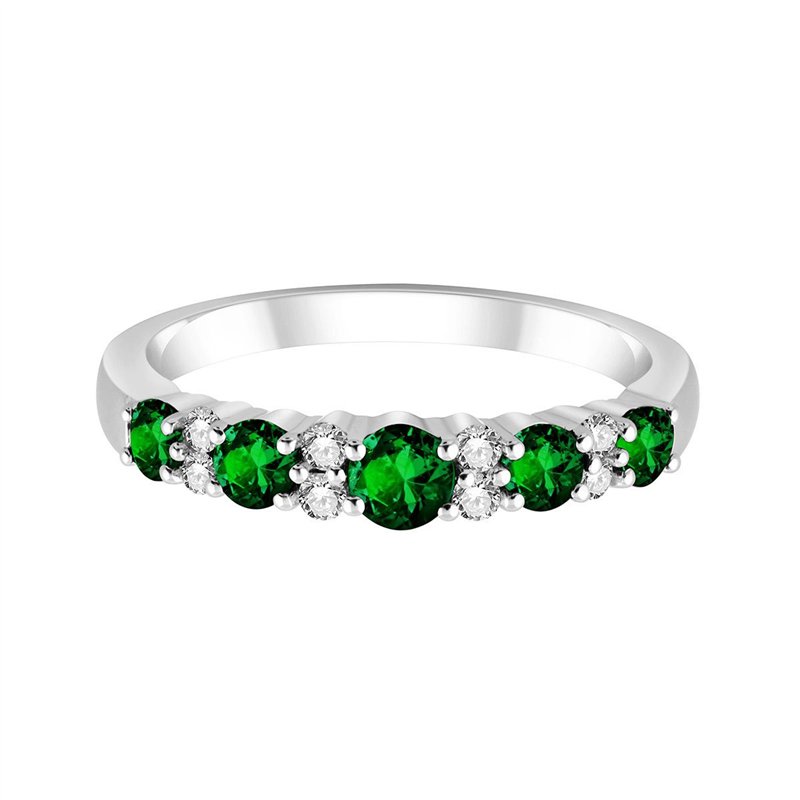 Demi Alliance trilogie émeraude et diamant en or 18 carats