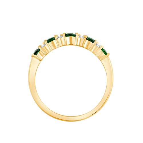 Demi Alliance trilogie émeraude et diamant en or 18 carats