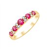 Demi Alliance rubis et diamant en or 18 carats